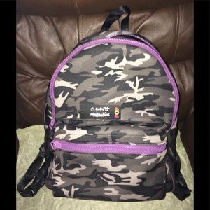 Purple camouflage backpack